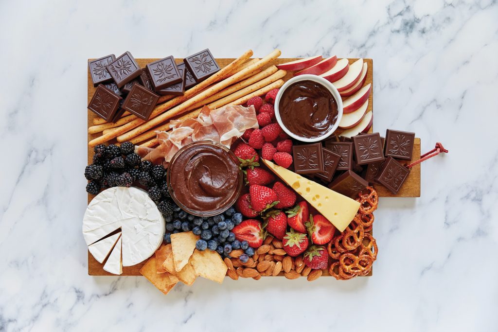 Picture of a charcuterie board. Credit to American Heritage Chocolate